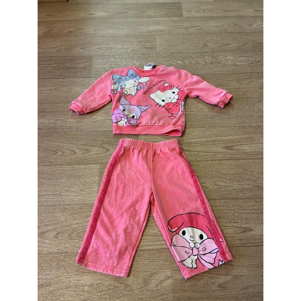 Sanrio Hello Kitty and Friends Pink Tracksuit Set Sweatshirt Joggers 12M Kids